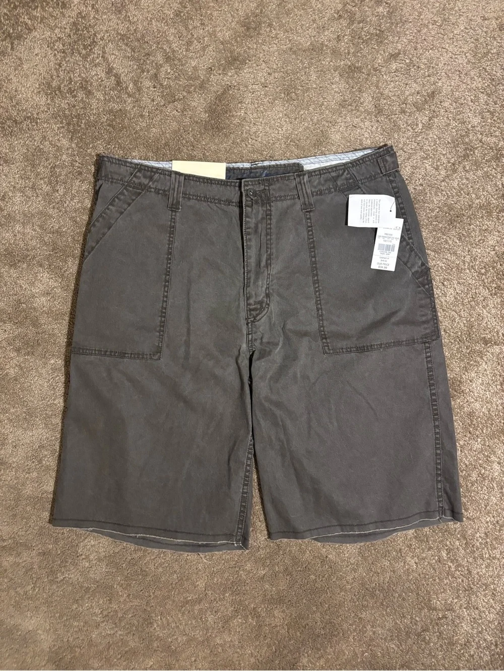 NWT Nautica Jeans Co Cargo Shorts Mens 40W Gray Surplus Field Tested Y2K 2000s